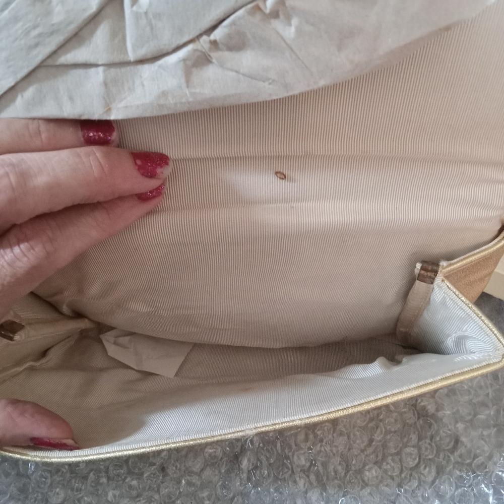 1970s Polished Gold evening bag bu avon n.i.b. NEWYORK - Picture 3 of 10